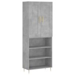 vidaXL Dulap înalt, gri beton, 69,5x34x180, lemn compozit