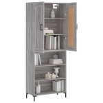 vidaXL Dulap înalt, gri sonoma, 69,5x34x180 cm, lemn compozit