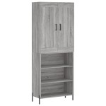 vidaXL Dulap înalt, gri sonoma, 69,5x34x180 cm, lemn compozit