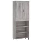 vidaXL Dulap înalt, gri sonoma, 69,5x34x180 cm, lemn compozit