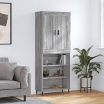 vidaXL Dulap înalt, gri sonoma, 69,5x34x180 cm, lemn compozit