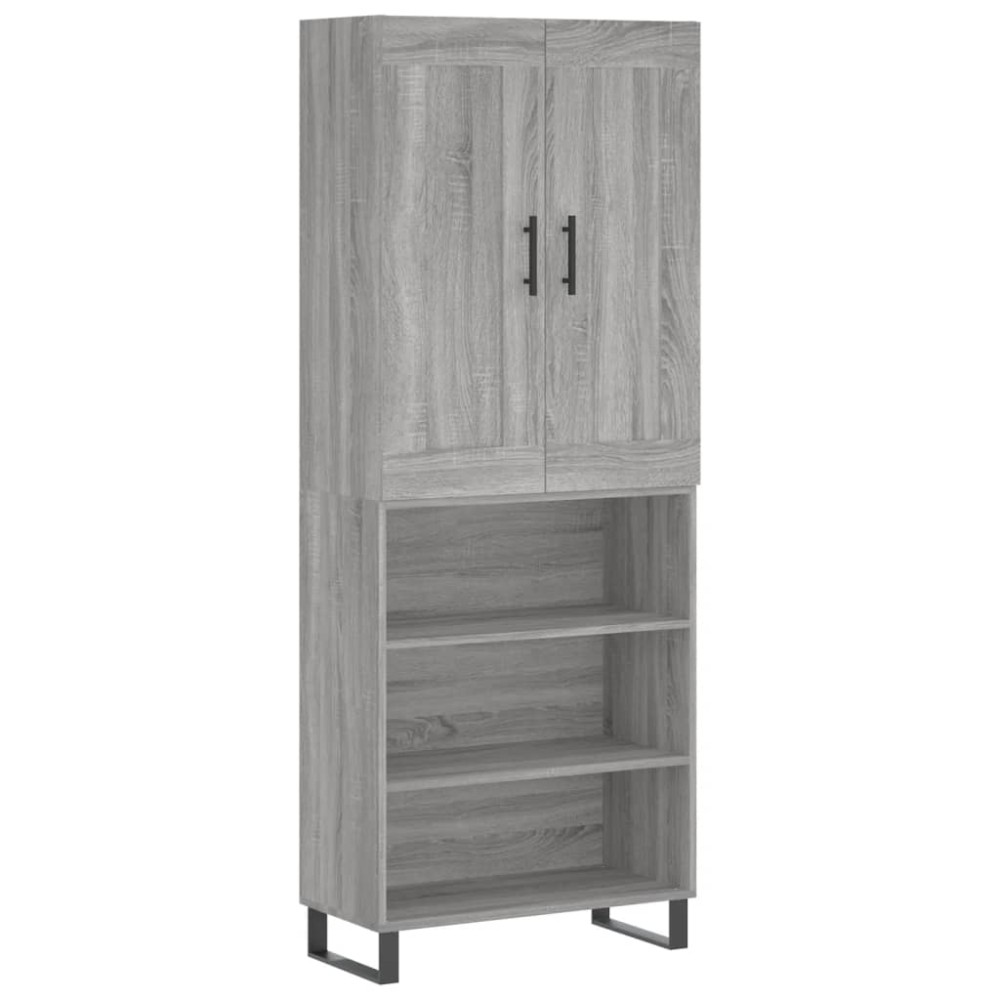 vidaXL Dulap înalt, gri sonoma, 69,5x34x180 cm, lemn compozit