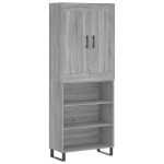 vidaXL Dulap înalt, gri sonoma, 69,5x34x180 cm, lemn compozit