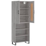 vidaXL Dulap înalt, gri sonoma, 69,5x34x180 cm, lemn compozit