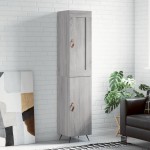 vidaXL Dulap înalt, gri sonoma, 34,5x34x180 cm, lemn prelucrat