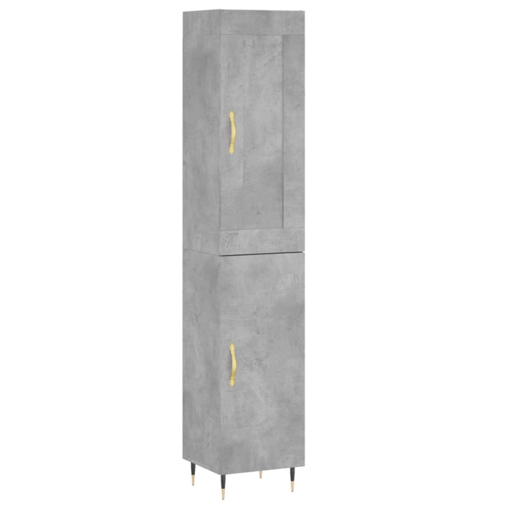 vidaXL Dulap înalt, gri beton, 34,5x34x180 cm, lemn prelucrat
