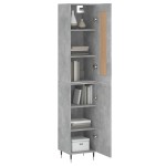 vidaXL Dulap înalt, gri beton, 34,5x34x180 cm, lemn prelucrat vidaXL Dulap înalt, gri beton, 34,5x34x180 cm, lemn prelucrat
