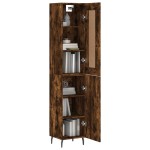vidaXL Dulap înalt, stejar fumuriu, 34,5x34x180 cm, lemn prelucrat