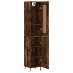 vidaXL Dulap înalt, stejar fumuriu, 34,5x34x180 cm, lemn prelucrat