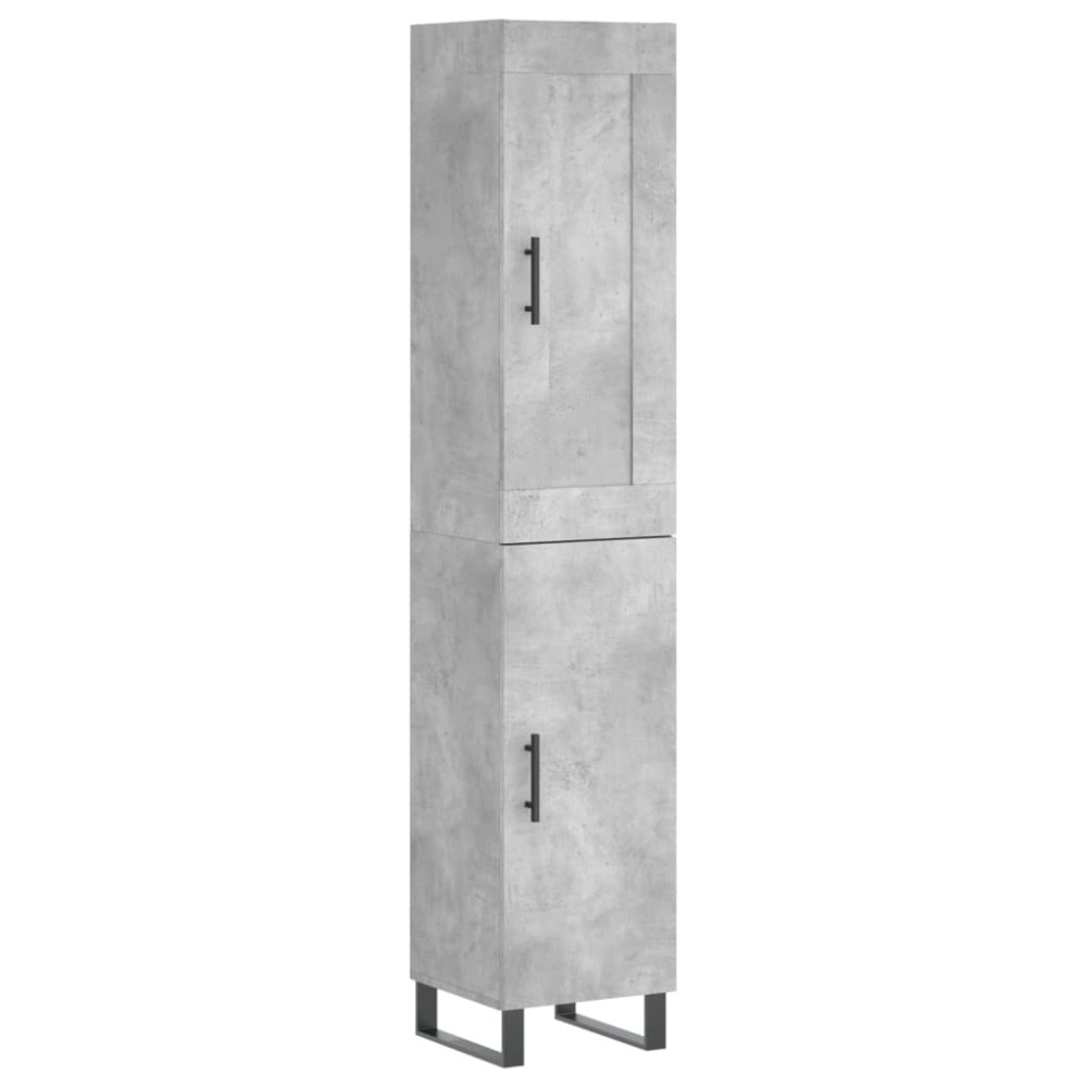vidaXL Dulap înalt, gri beton, 34,5x34x180 cm, lemn prelucrat