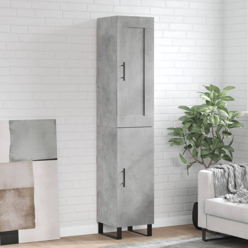 vidaXL Dulap înalt, gri beton, 34,5x34x180 cm, lemn prelucrat