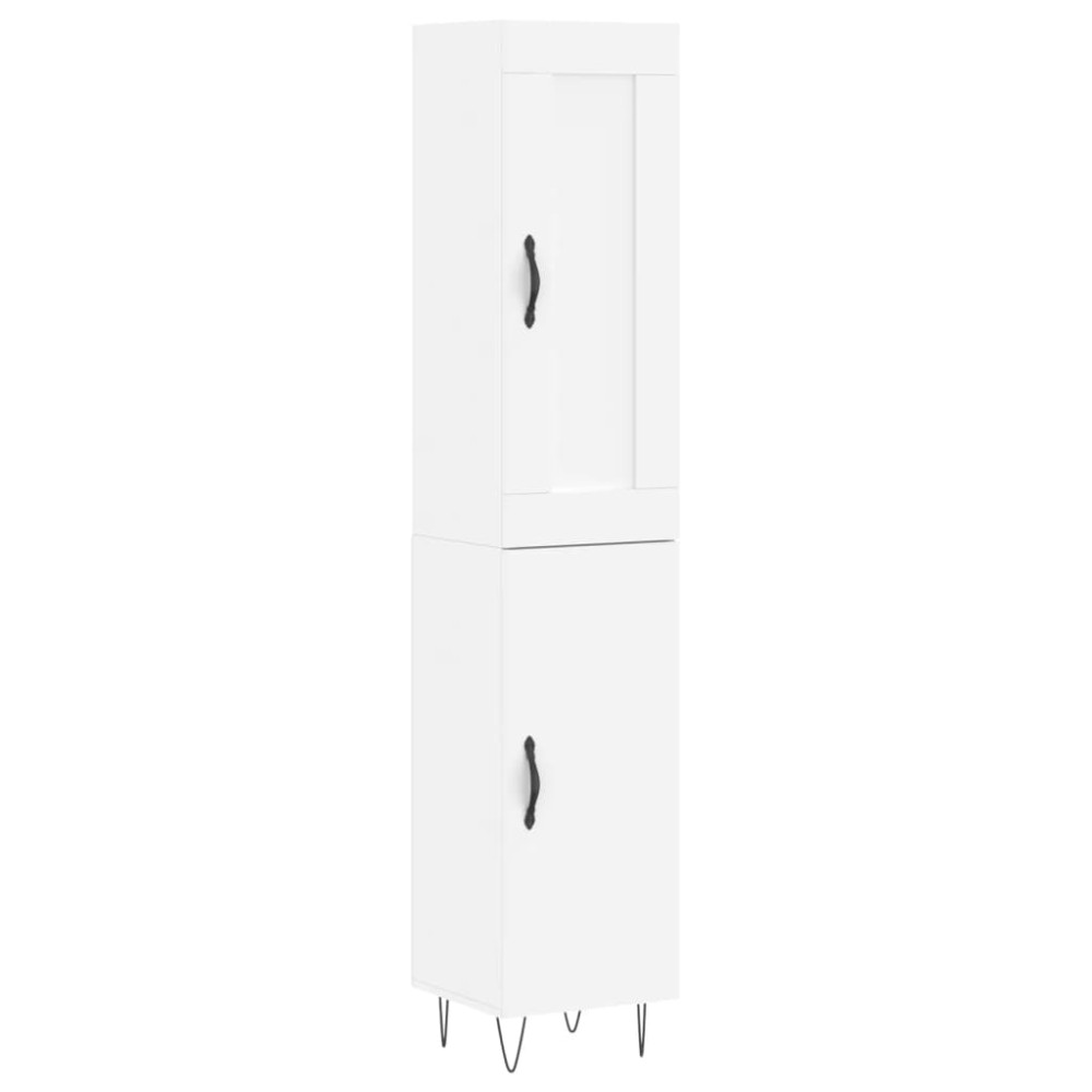 vidaXL Dulap înalt, alb, 34,5x34x180 cm, lemn prelucrat