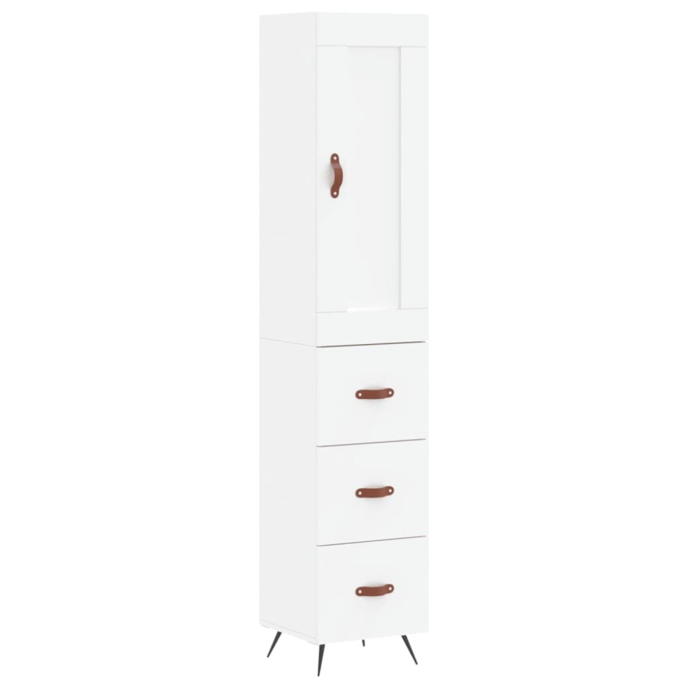 vidaXL Dulap înalt, alb, 34,5x34x180 cm, lemn prelucrat