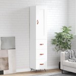 vidaXL Dulap înalt, alb, 34,5x34x180 cm, lemn prelucrat vidaXL Dulap înalt, alb, 34,5x34x180 cm, lemn prelucrat