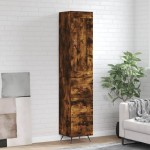 vidaXL Dulap înalt, stejar fumuriu, 34,5x34x180 cm, lemn prelucrat