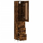 vidaXL Dulap înalt, stejar fumuriu, 34,5x34x180 cm, lemn prelucrat