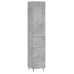 vidaXL Dulap înalt, gri beton, 34,5x34x180 cm, lemn prelucrat vidaXL Dulap înalt, gri beton, 34,5x34x180 cm, lemn prelucrat
