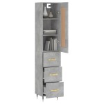 vidaXL Dulap înalt, gri beton, 34,5x34x180 cm, lemn prelucrat vidaXL Dulap înalt, gri beton, 34,5x34x180 cm, lemn prelucrat