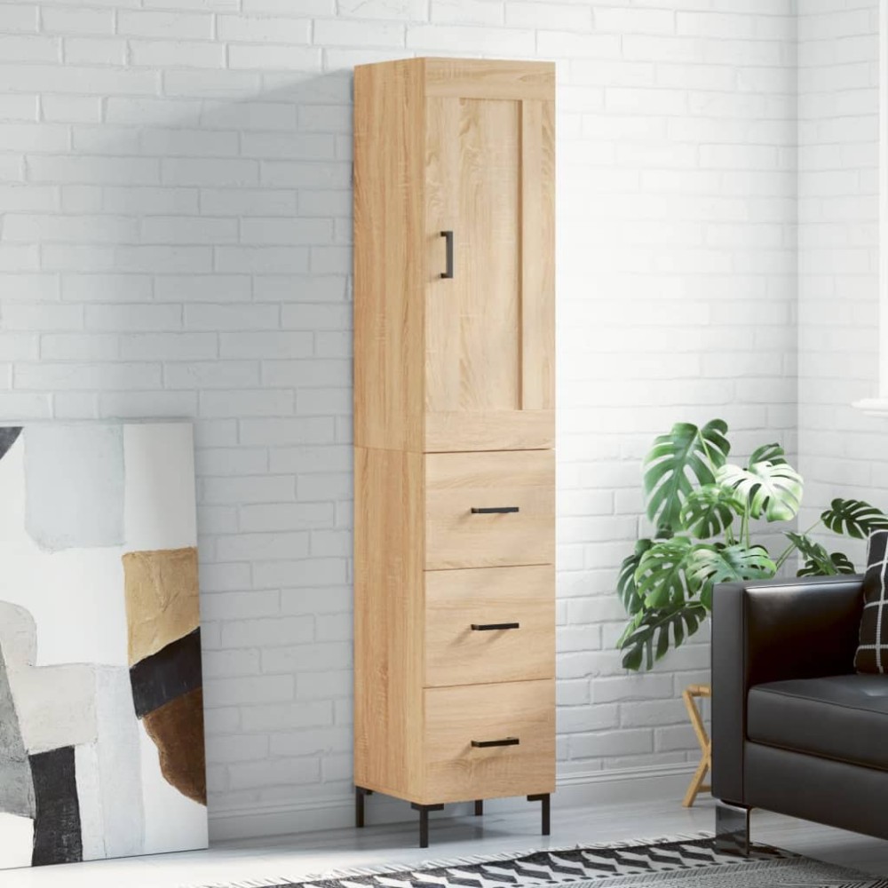vidaXL Dulap înalt, stejar sonoma, 34,5x34x180 cm, lemn prelucrat