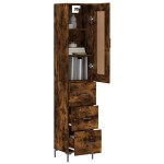 vidaXL Dulap înalt, stejar fumuriu, 34,5x34x180 cm, lemn prelucrat