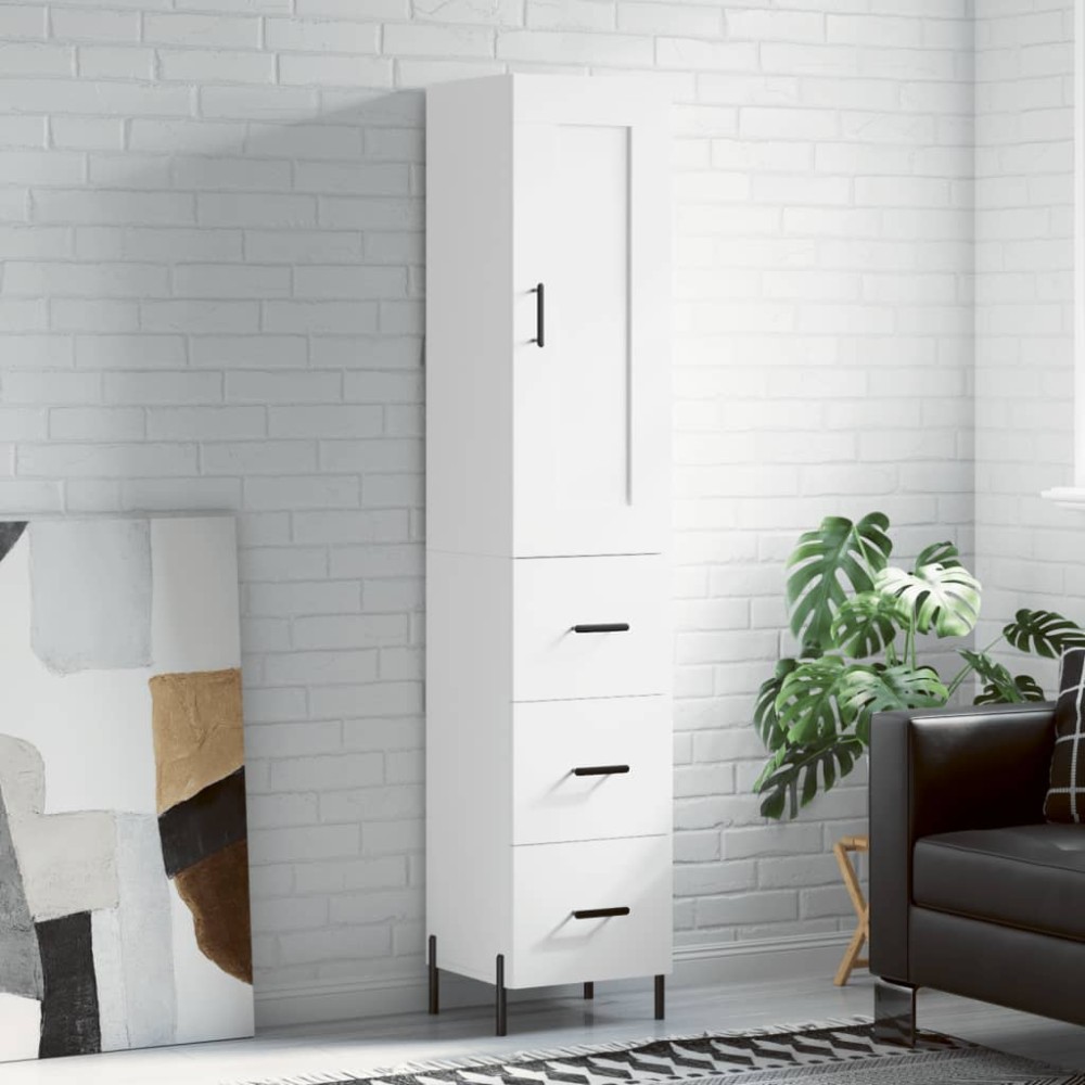 vidaXL Dulap înalt, alb, 34,5x34x180 cm, lemn prelucrat
