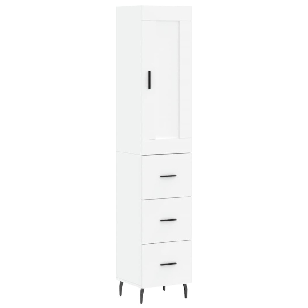 vidaXL Dulap înalt, alb, 34,5x34x180 cm, lemn prelucrat