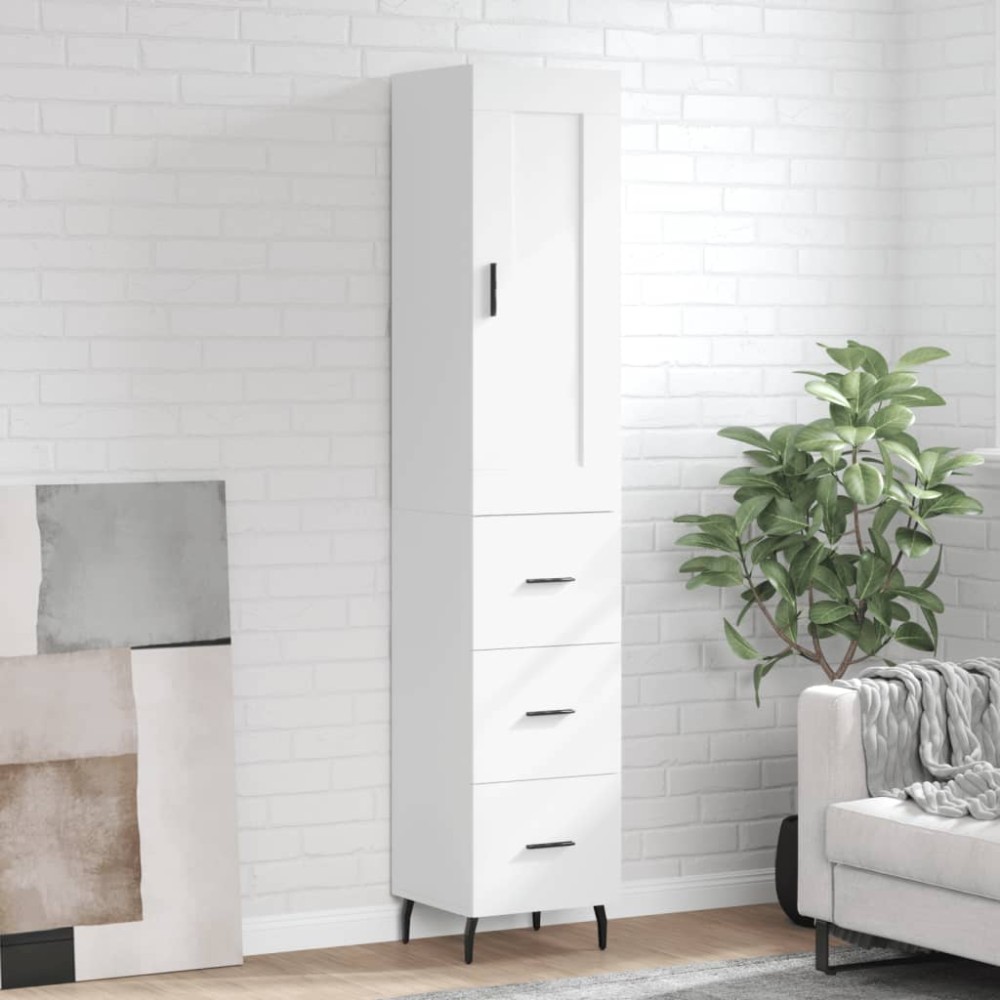vidaXL Dulap înalt, alb, 34,5x34x180 cm, lemn prelucrat