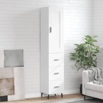 vidaXL Dulap înalt, alb, 34,5x34x180 cm, lemn prelucrat vidaXL Dulap înalt, alb, 34,5x34x180 cm, lemn prelucrat