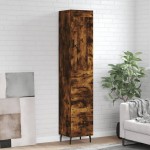 vidaXL Dulap înalt, stejar fumuriu, 34,5x34x180 cm, lemn prelucrat