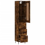 vidaXL Dulap înalt, stejar fumuriu, 34,5x34x180 cm, lemn prelucrat