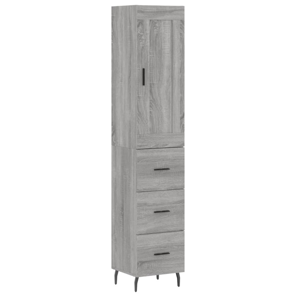 vidaXL Dulap înalt, gri sonoma, 34,5x34x180 cm, lemn prelucrat