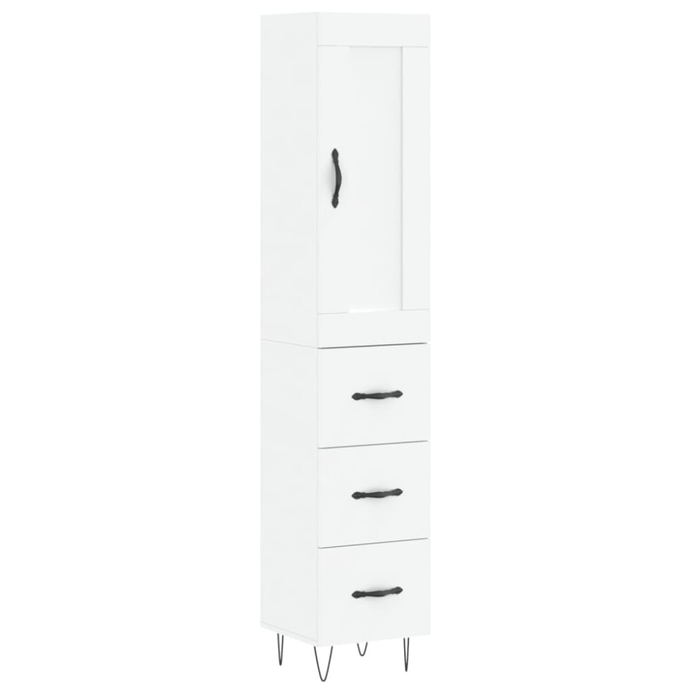 vidaXL Dulap înalt, alb, 34,5x34x180 cm, lemn prelucrat