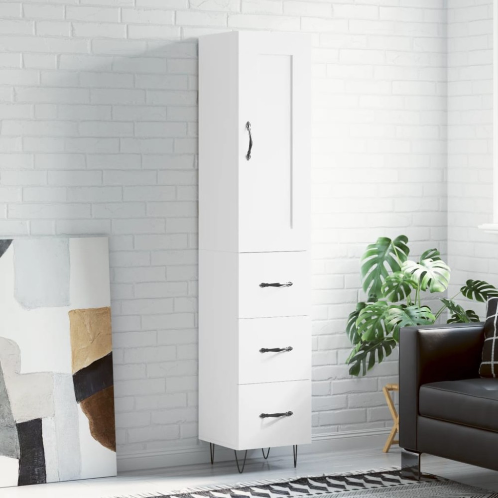 vidaXL Dulap înalt, alb, 34,5x34x180 cm, lemn prelucrat