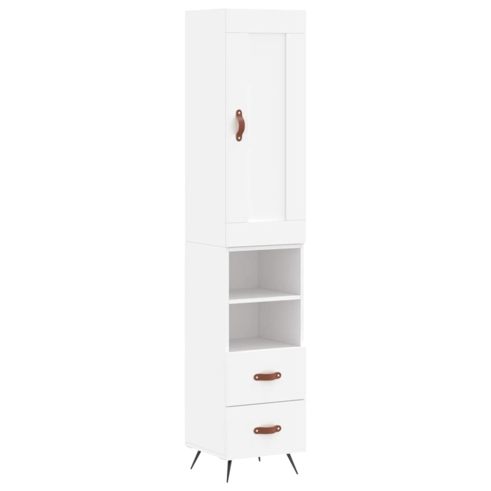vidaXL Dulap înalt, alb, 34,5x34x180 cm, lemn prelucrat
