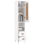 vidaXL Dulap înalt, alb extralucios, 34,5x34x180 cm, lemn prelucrat vidaXL Dulap înalt, alb extralucios, 34,5x34x180 cm, lemn prelucrat