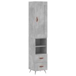 vidaXL Dulap înalt, gri beton, 34,5x34x180 cm, lemn prelucrat