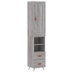 vidaXL Dulap înalt, gri sonoma, 34,5x34x180 cm, lemn prelucrat