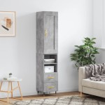 vidaXL Dulap înalt, gri beton, 34,5x34x180 cm, lemn prelucrat vidaXL Dulap înalt, gri beton, 34,5x34x180 cm, lemn prelucrat