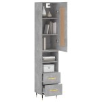 vidaXL Dulap înalt, gri beton, 34,5x34x180 cm, lemn prelucrat vidaXL Dulap înalt, gri beton, 34,5x34x180 cm, lemn prelucrat