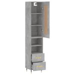 vidaXL Dulap înalt, gri beton, 34,5x34x180 cm, lemn prelucrat vidaXL Dulap înalt, gri beton, 34,5x34x180 cm, lemn prelucrat