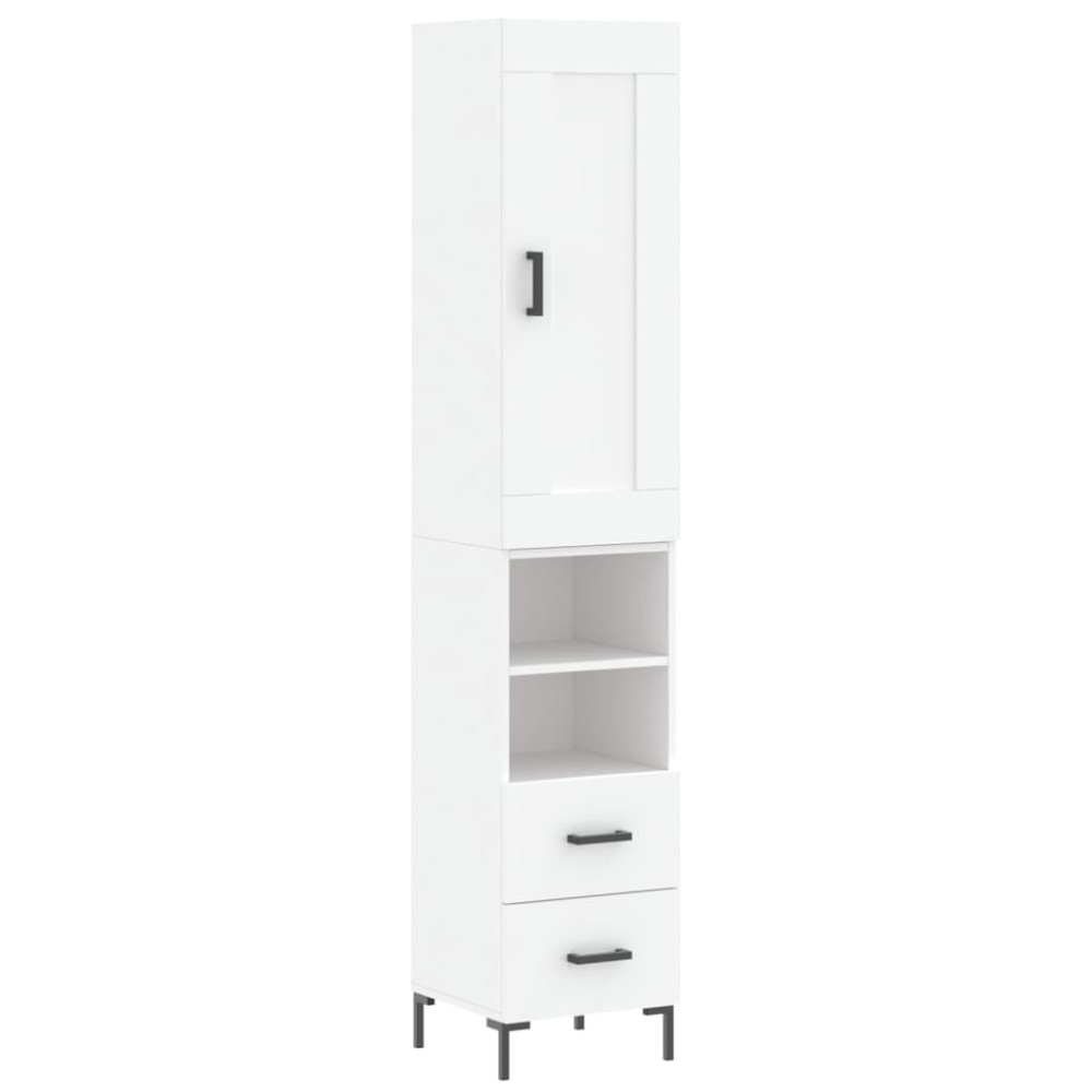 vidaXL Dulap înalt, alb, 34,5x34x180 cm, lemn prelucrat