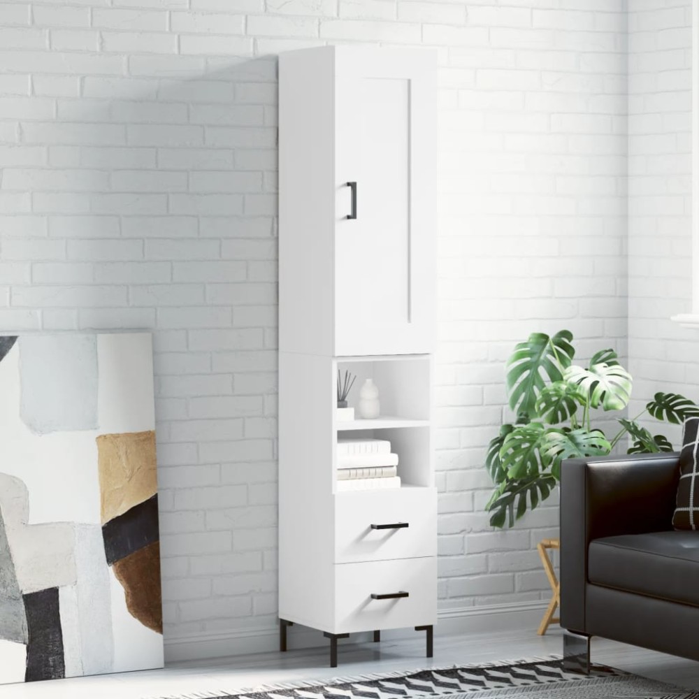 vidaXL Dulap înalt, alb, 34,5x34x180 cm, lemn prelucrat