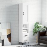 vidaXL Dulap înalt, alb, 34,5x34x180 cm, lemn prelucrat vidaXL Dulap înalt, alb, 34,5x34x180 cm, lemn prelucrat