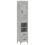 vidaXL Dulap înalt, gri beton, 34,5x34x180 cm, lemn prelucrat