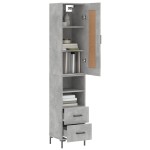 vidaXL Dulap înalt, gri beton, 34,5x34x180 cm, lemn prelucrat