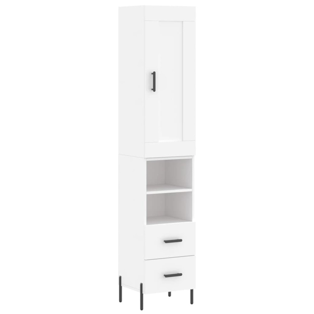 vidaXL Dulap înalt, alb, 34,5x34x180 cm, lemn prelucrat