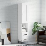 vidaXL Dulap înalt, alb, 34,5x34x180 cm, lemn prelucrat vidaXL Dulap înalt, alb, 34,5x34x180 cm, lemn prelucrat