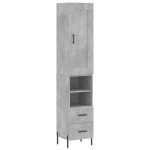 vidaXL Dulap înalt, gri beton, 34,5x34x180 cm, lemn prelucrat