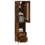 vidaXL Dulap înalt, stejar fumuriu, 34,5x34x180 cm, lemn prelucrat