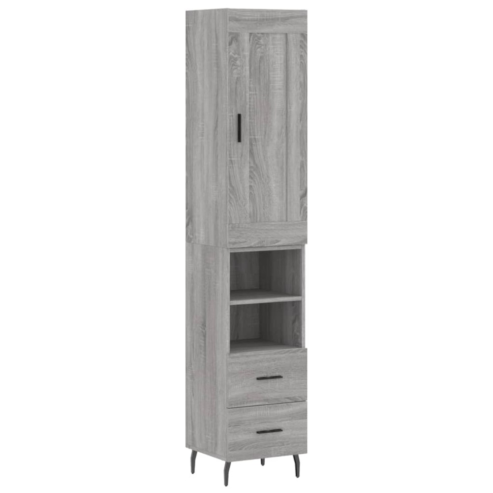 vidaXL Dulap înalt, gri sonoma, 34,5x34x180 cm, lemn prelucrat